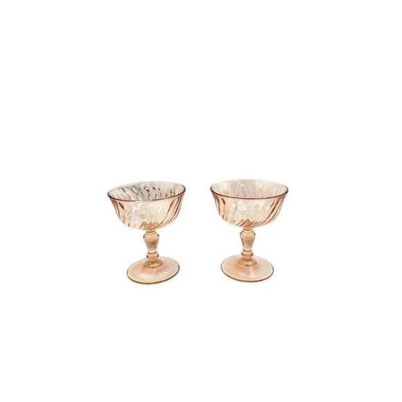 Arcoroc France Luminarc Rosaline Pink Depression Glass Sherbet Dessert Cups Set - Picture 9 of 12